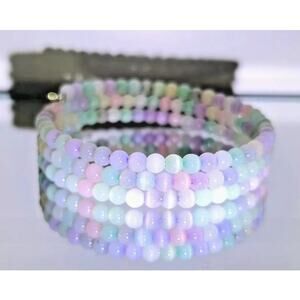 Multi-Color Cat Eye Memory Wire Bracelet #446